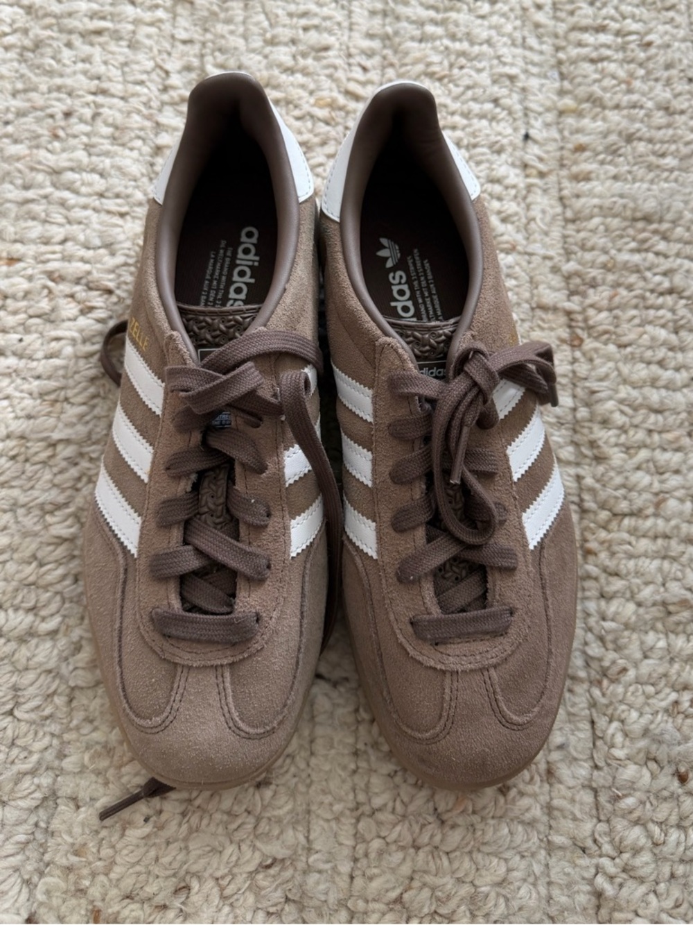 adidas Men’s Gazelle Sneakers in Brown and White
